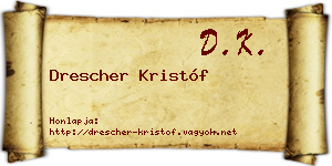 Drescher Kristóf névjegykártya